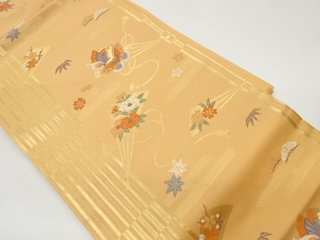 JAPANESE NAGOYA OBI / WOVEN FLOWERS